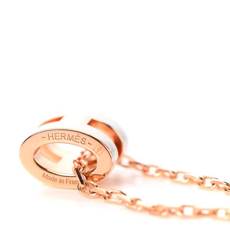 hermes mini pop h pendant rose gold & blanc|hermes mini h pop necklace.